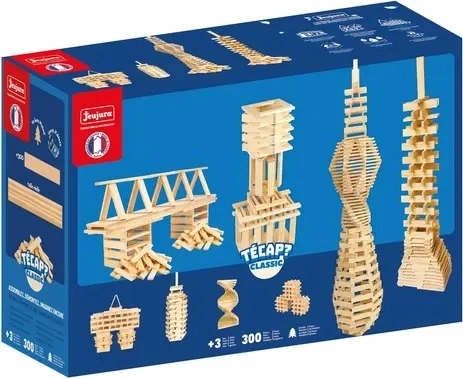 Jeujura set de construcție din lemn Técap Classic, 300 de piese