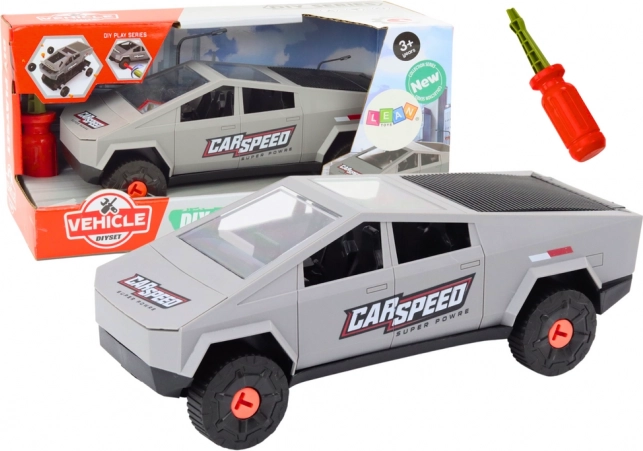 Mașină de asamblat pentru copii cu șurubelniță – gri