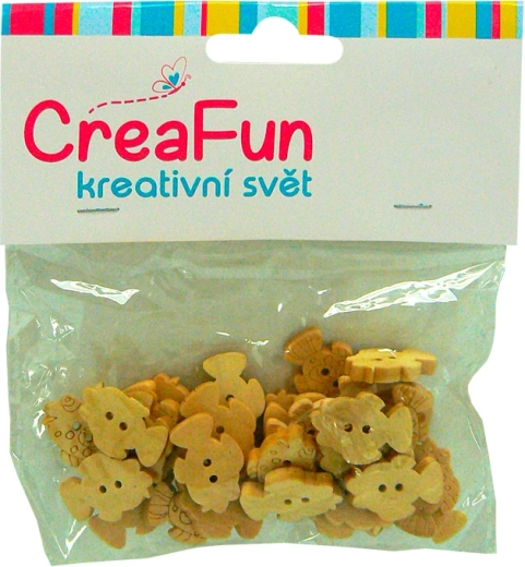 Peștișori din lemn pentru creație și joacă, 30 buc (14 × 20 mm)