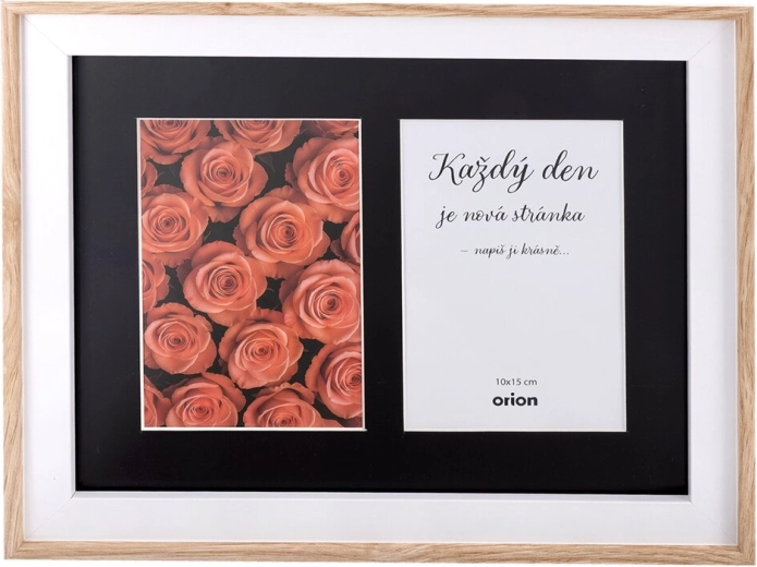 Ramă foto din lemn bej, colaj pentru 2 fotografii 10 × 15 cm, 24 × 29 cm