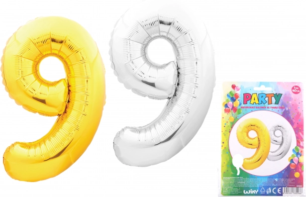 Baloană cifră 9 40 cm nylon