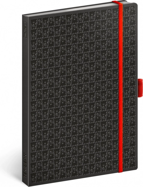 NOTIQUE carnet liniat TERIBEAR A5, negru, 15 × 21 cm