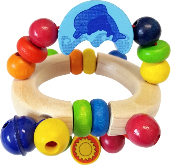 Zornăitoare din lemn cu delfin