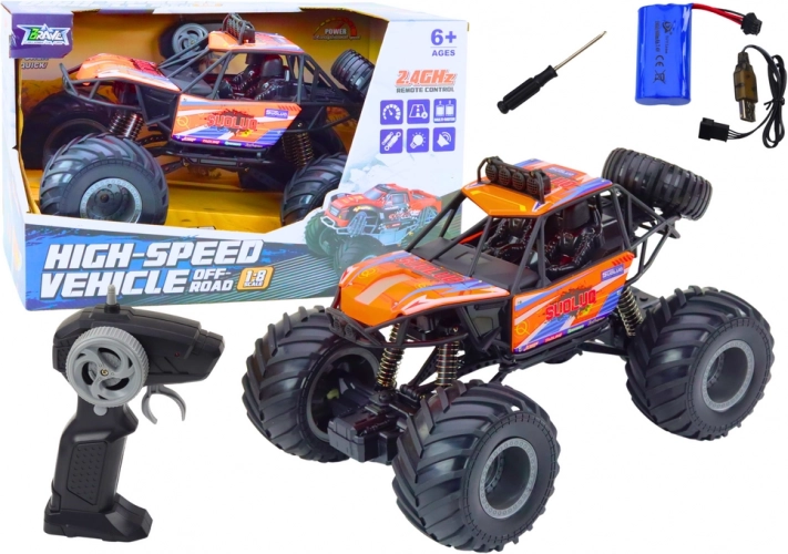 Automobil Pro Copii Portocaliu Off-road RC cu Amortizoare