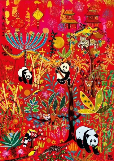 Puzzle cu panda 1000 piese MAGNOLIA