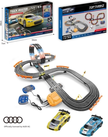 Pistă auto Audi pe baterii 140 × 88 cm