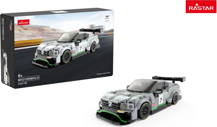Rastar set de construcție mașină Bentley Continental GT3 gri 1:29