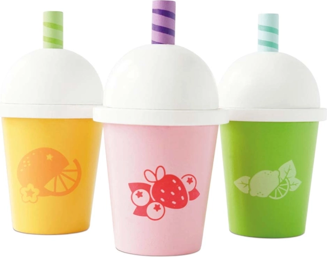 Le Toy Van set din lemn cu băuturi smoothie din fructe (3 buc.)