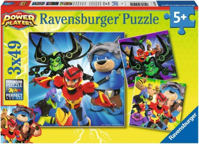 Puzzle Ravensburger Power Players 3×49 piese