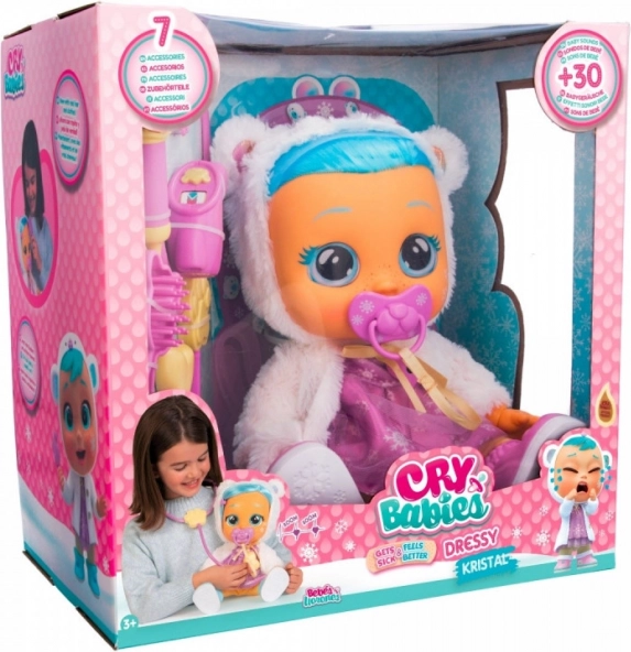 Păpușa Cry Babies Kristal în ținută elegantă