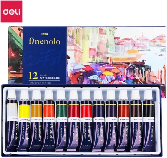 Vopsele acuarelă în tuburi – set 12 buc.