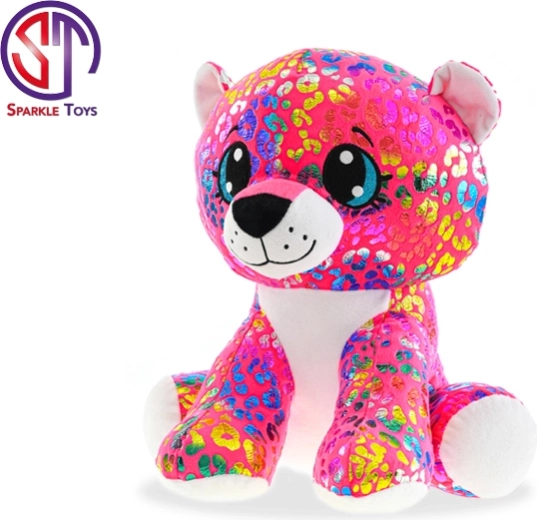 Leopard de pluș Rainbow Star Sparkle 24 cm așezat