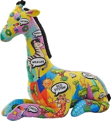 Girafă de pluș cu mesaj ecologic 76 cm