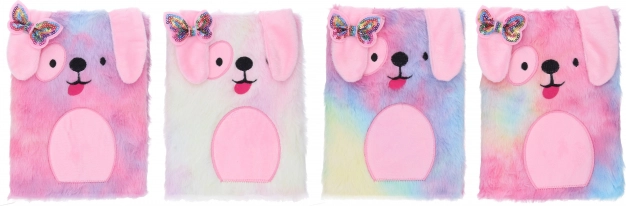 Jurnal plușat A5 cu cățel, liniat, 80 de file