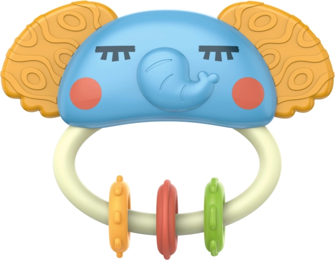 Zornăitoare și jucărie de dentiție elefant multicolor