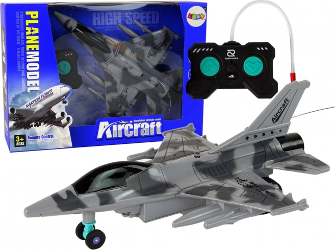 Avion cu reacție RC pentru copii cu lumini – gri