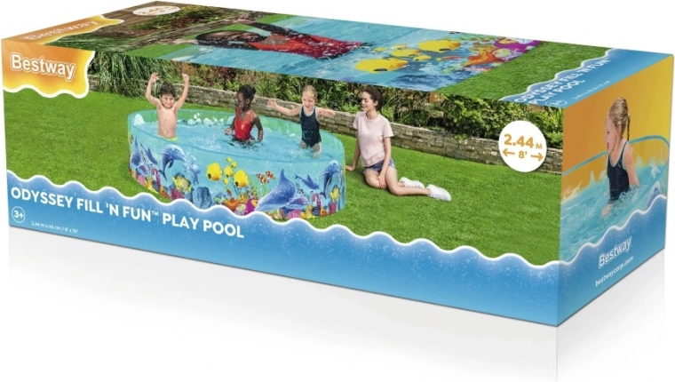 Piscină pliabilă pentru copii BESTWAY 244 × 46 cm cu motiv marin