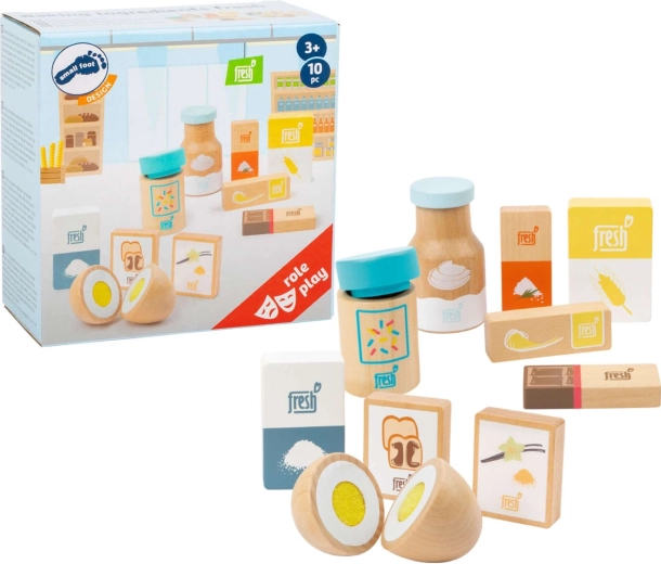 Set de ingrediente din lemn pentru copt small foot, 10 piese