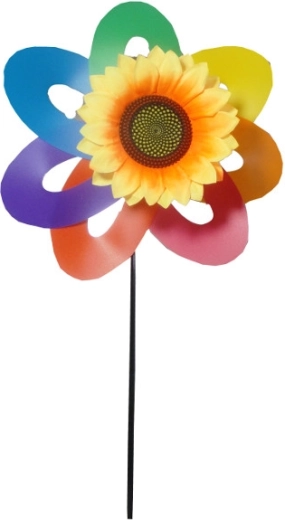 Morisca colorată în formă de floarea-soarelui pe tijă din plastic