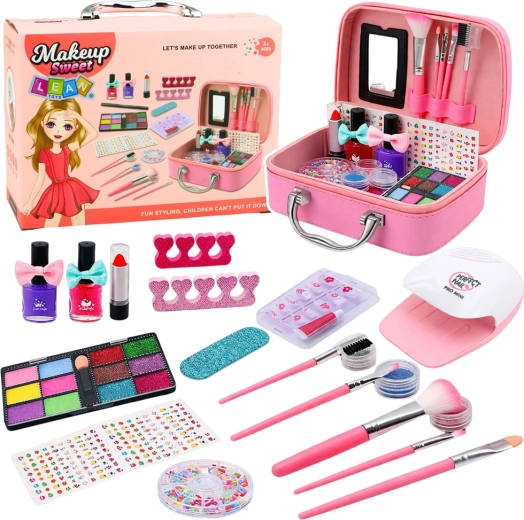 Gentă cosmetică pentru copii cu set pentru unghii și uscător
