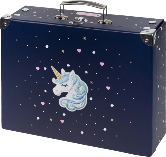 Baagl cutie școlară pliabilă Unicorn Gold cu întărituri metalice