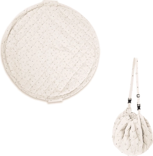 Play&Go Noomad pătură moale de joacă organică și sac pentru jucării moon