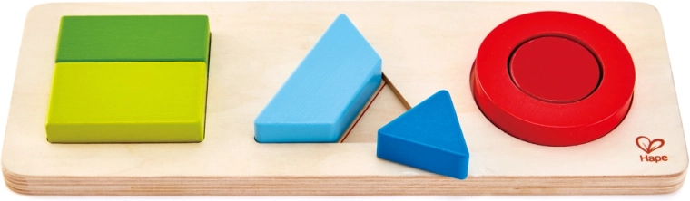 Puzzle din lemn cu forme geometrice