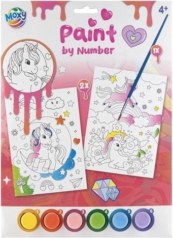 Pictură pe numere A4 – unicorn
