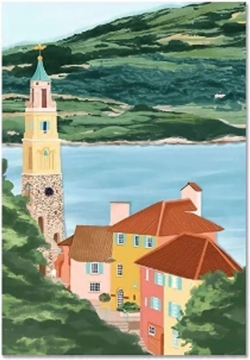 Norimpex Pictură pe numere Case în munți 40 × 50 cm