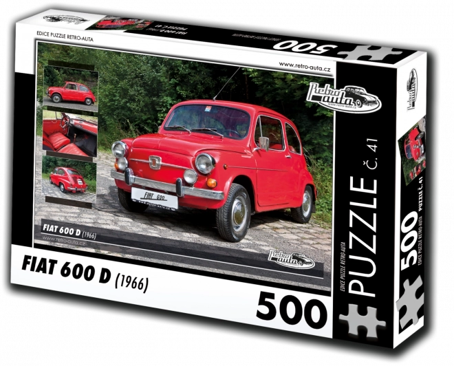 Puzzle Retro Mașini Fiat 600 D (1966) 500 de piese