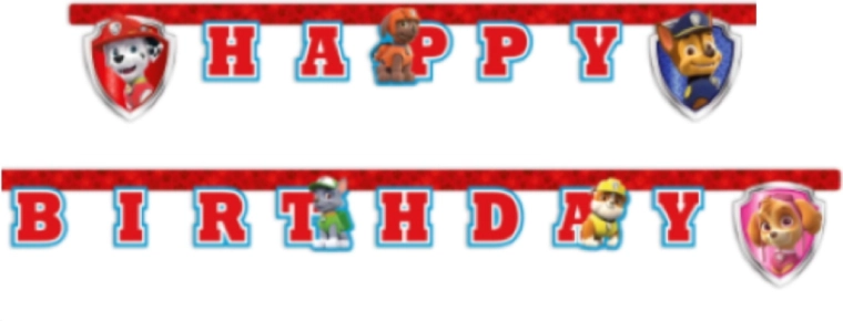 Paw Patrol Ready for action banner aniversar Happy Birthday - 1 bucată