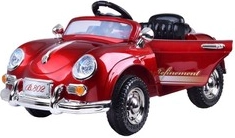 Mașinuță electrică retro stilată cu 2 motoare 12 V și telecomandă – Lacuită