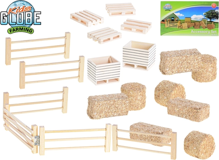 Set de accesorii pentru fermă 1:32 KIDS GLOBE FARMING, 19 piese