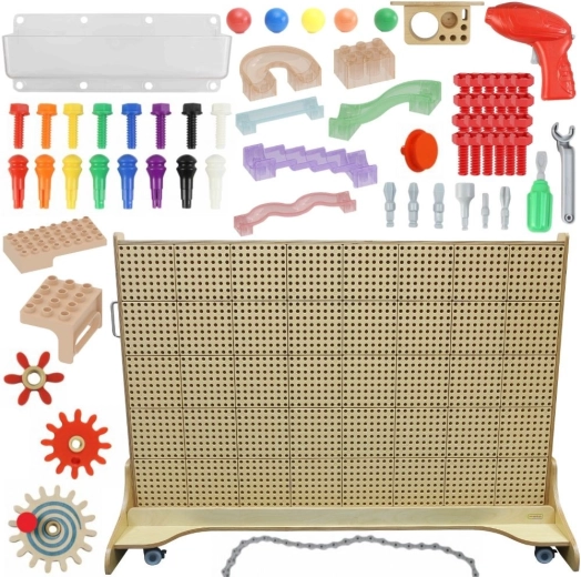 Masterkidz tablă STEM creativă autoportantă 166 × 125 cm cu set de accesorii