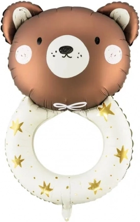 Balon din folie în formă de ursuleț cu zornăitoare