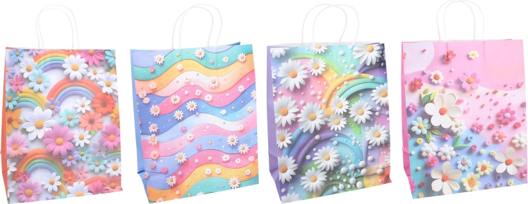 Pungă cadou XS cu motiv floral - 1 bucată