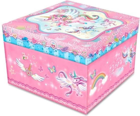 Cutie de bijuterii rotativă cu unicorn