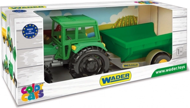 Tractor fermier cu remorcă în cutie de carton