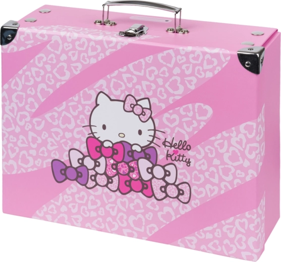Baagl servietă școlară pliabilă Hello Kitty Sweet leopard cu colțuri metalice