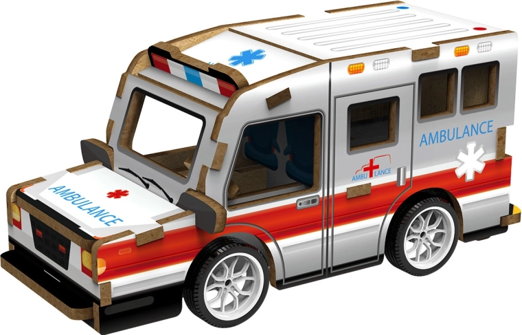 2Kids Toys puzzle 3D din lemn – ambulanță