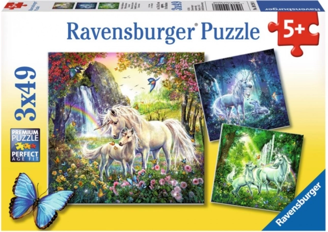 RAVENSBURGER Puzzle Unicorni minunați 3x49 piese