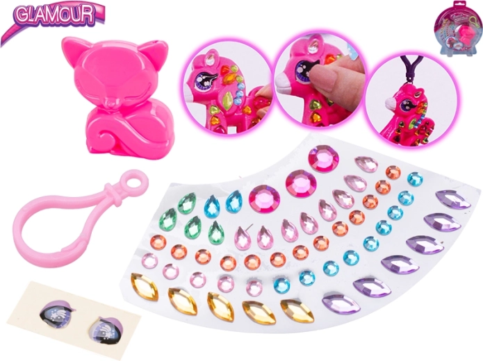 Set creativ glamour pentru decorarea brelocului – animăluț cu strasuri