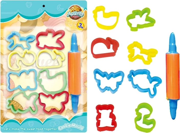 Set de forme decupatoare și sucitor pentru plastilină