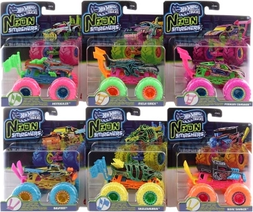 Hot Wheels Monster Trucks Neon Smashers - 1 bucată