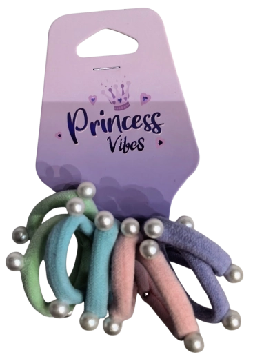 PINK set de elastice de păr pastel cu perlițe 8 buc.