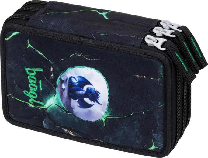 Penar școlar cu trei compartimente cu motiv dragon BAAGL