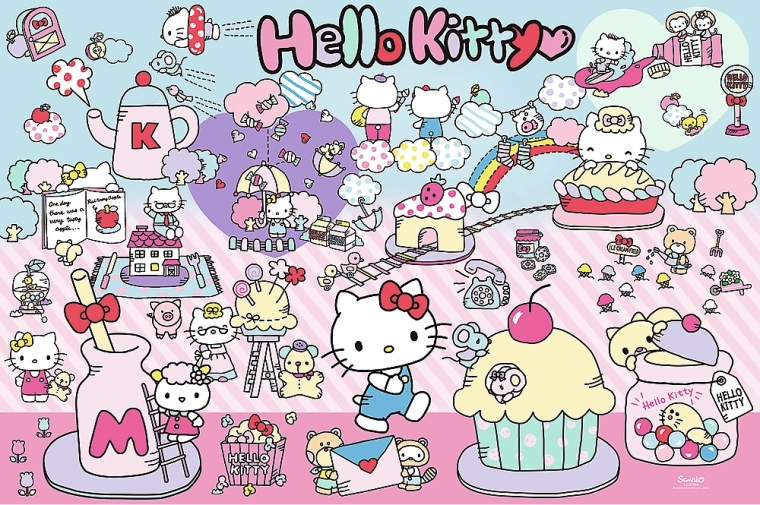 Puzzle Descoperă lumea Hello Kitty 300 de piese