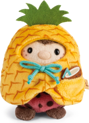 Buburuză de pluș Dozz în costum de ananas cu nucă de cocos 8 cm – set cadou NICI MyMochi