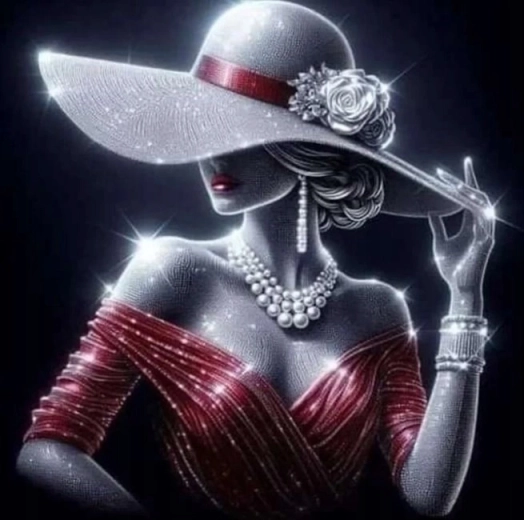 Pictură cu diamante Doamnă în sclipire 30 × 40 cm