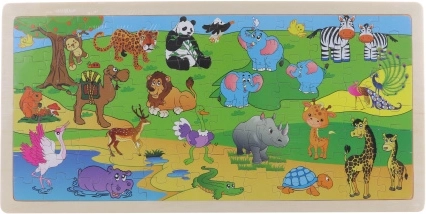 Puzzle din lemn safari 96 piese